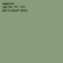 #889D79 - Battleship Gray Color Image