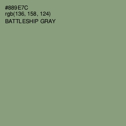 #889E7C - Battleship Gray Color Image
