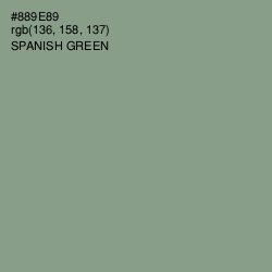 #889E89 - Spanish Green Color Image