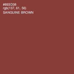 #893D38 - Sanguine Brown Color Image