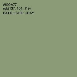 #899A77 - Battleship Gray Color Image