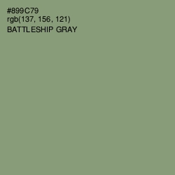 #899C79 - Battleship Gray Color Image