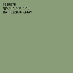 #899E78 - Battleship Gray Color Image