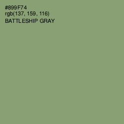 #899F74 - Battleship Gray Color Image