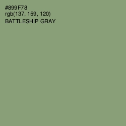 #899F78 - Battleship Gray Color Image