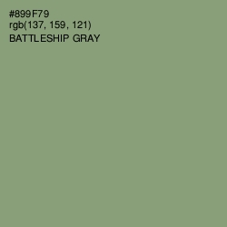 #899F79 - Battleship Gray Color Image
