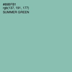 #89BFB1 - Summer Green Color Image