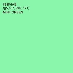 #89F6AB - Mint Green Color Image