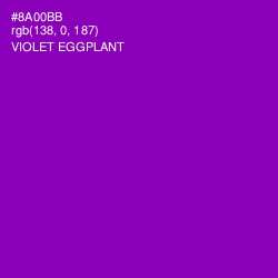 #8A00BB - Violet Eggplant Color Image