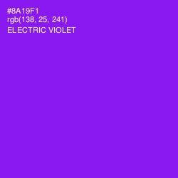 #8A19F1 - Electric Violet Color Image