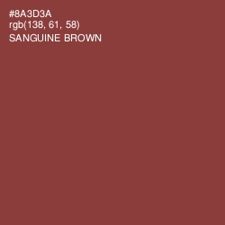 #8A3D3A - Sanguine Brown Color Image