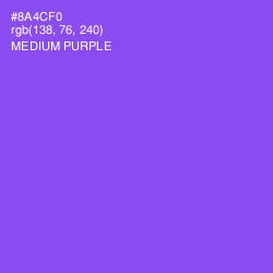 #8A4CF0 - Medium Purple Color Image