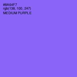 #8A64F7 - Medium Purple Color Image