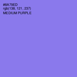 #8A79ED - Medium Purple Color Image