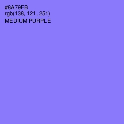 #8A79FB - Medium Purple Color Image