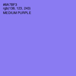 #8A7BF3 - Medium Purple Color Image