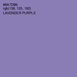 #8A7DB6 - Lavender Purple Color Image