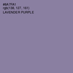 #8A7FA1 - Lavender Purple Color Image