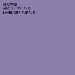 #8A7FAB - Lavender Purple Color Image