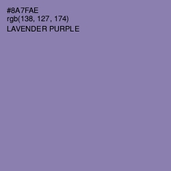 #8A7FAE - Lavender Purple Color Image