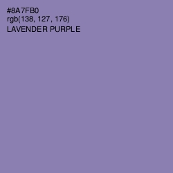 #8A7FB0 - Lavender Purple Color Image