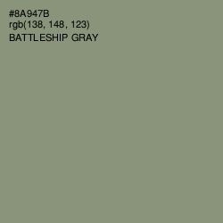 #8A947B - Battleship Gray Color Image