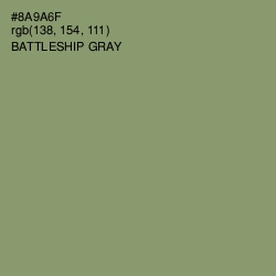 #8A9A6F - Battleship Gray Color Image