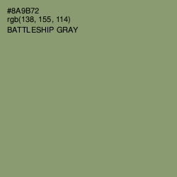 #8A9B72 - Battleship Gray Color Image