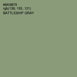 #8A9B79 - Battleship Gray Color Image