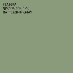 #8A9B7A - Battleship Gray Color Image