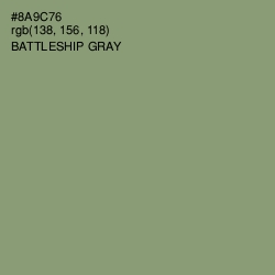 #8A9C76 - Battleship Gray Color Image
