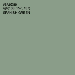 #8A9D89 - Spanish Green Color Image