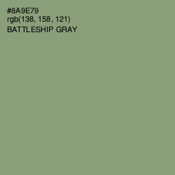 #8A9E79 - Battleship Gray Color Image