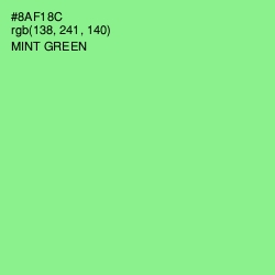 #8AF18C - Mint Green Color Image
