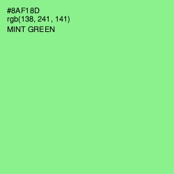 #8AF18D - Mint Green Color Image