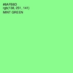 #8AFB8D - Mint Green Color Image
