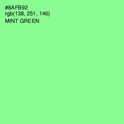 #8AFB92 - Mint Green Color Image