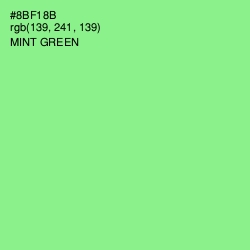 #8BF18B - Mint Green Color Image