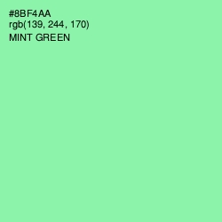 #8BF4AA - Mint Green Color Image