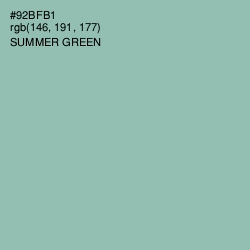 #92BFB1 - Summer Green Color Image