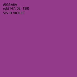 #933A8A - Vivid Violet Color Image