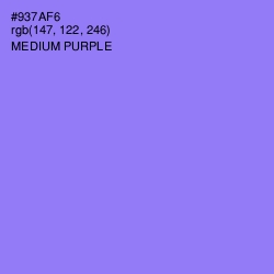 #937AF6 - Medium Purple Color Image