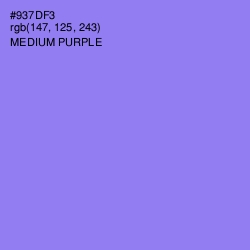 #937DF3 - Medium Purple Color Image