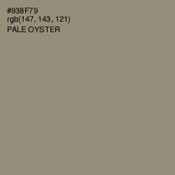 #938F79 - Pale Oyster Color Image