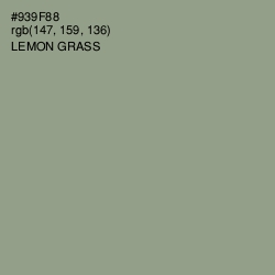 #939F88 - Lemon Grass Color Image