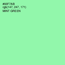 #93F7AB - Mint Green Color Image