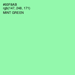 #93F8AB - Mint Green Color Image