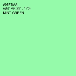 #95FBAA - Mint Green Color Image