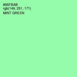 #95FBAB - Mint Green Color Image