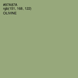 #97A87A - Olivine Color Image